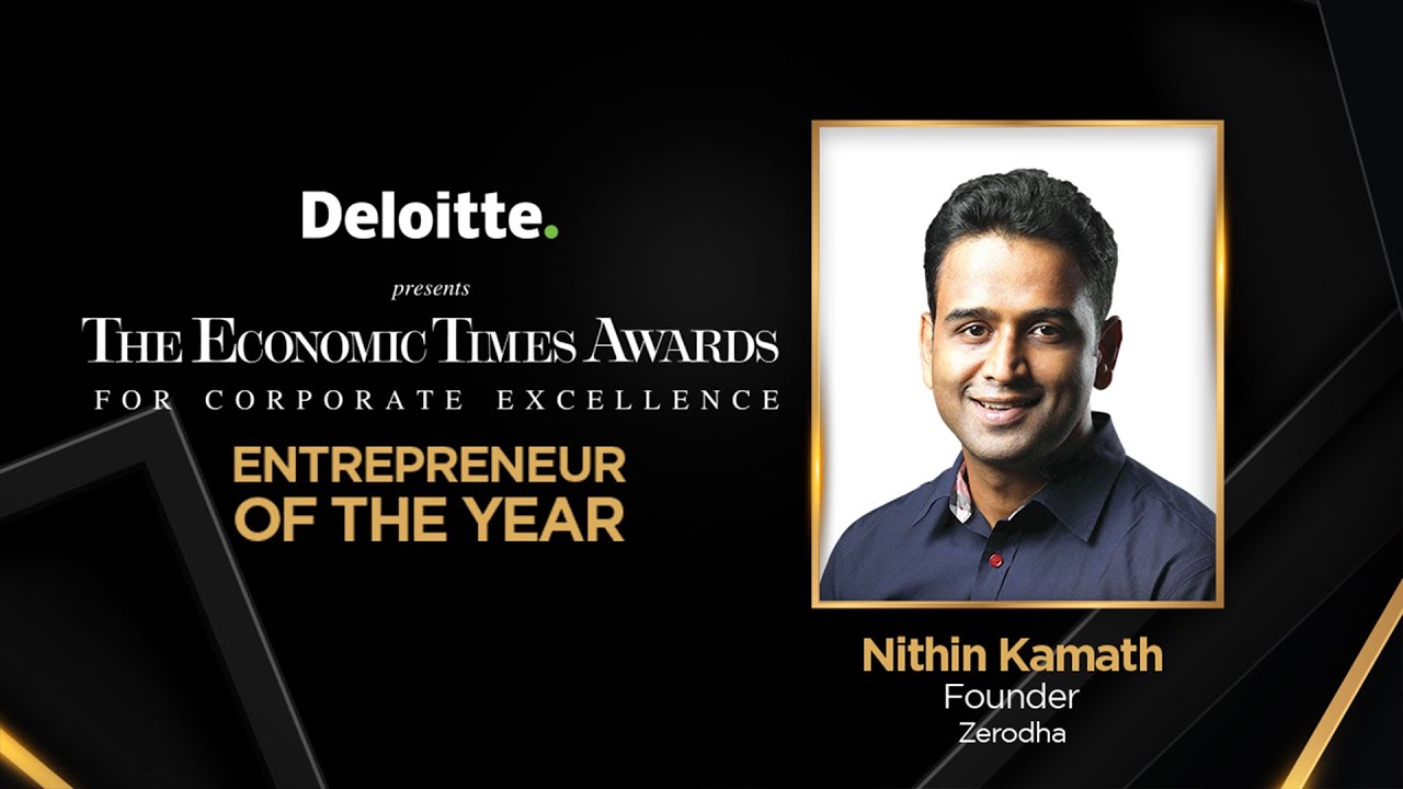 image shown is the Nithin Kamath wins Entrepreneur of the Year at ET Awards 2022