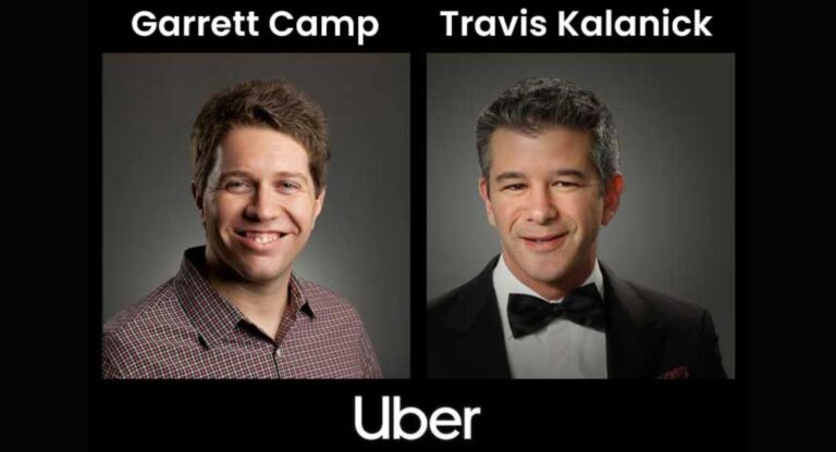 Image shown as the founders of Uber Garrett Camp and Travis Kalanick who help in Uber Transformation